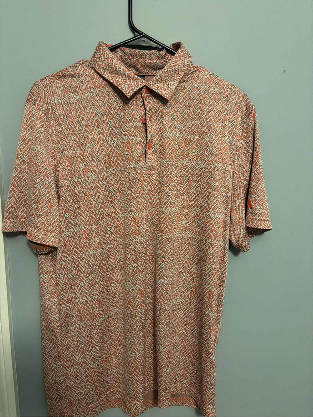 adidas Coral and White Short Sleeve golf / tennis Polo